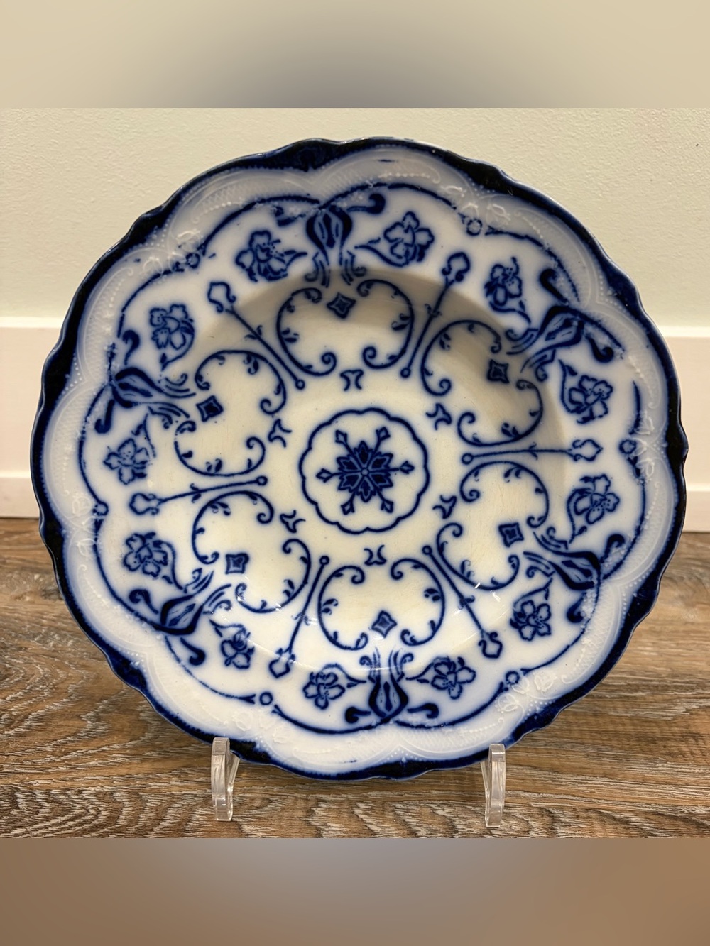 Conway Blue and White Decorative Ceramic 9” Bowl - New Wharf Pottery